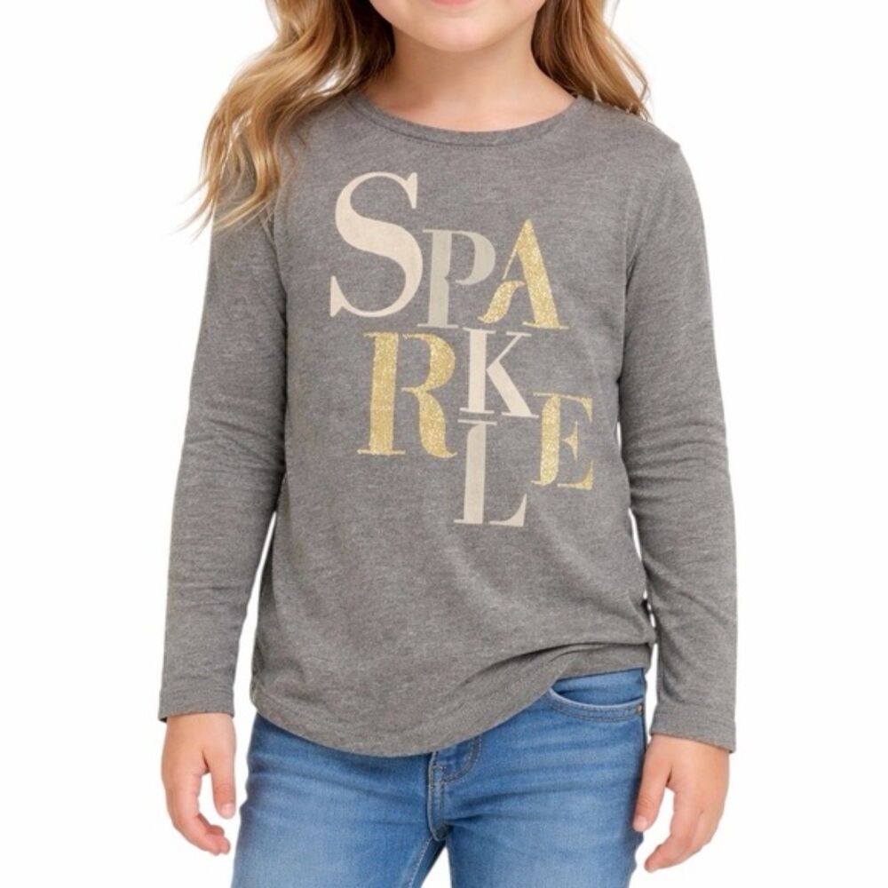 🔥 5 for $30 🔥 Old Navy Girls Sparkle Long Sleeve Shirt | Size 8